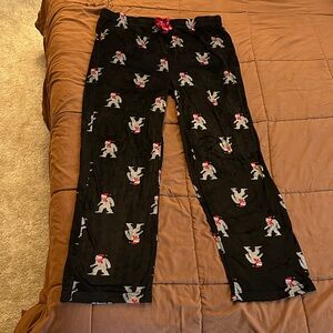 Black Colombia Bigfoot Print Pajama Pants